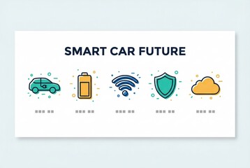 Obraz premium Exploring the Future of Smart Automotive Technology with Electric Vehicles Data Connectivity and Enhanced Safety Features Driving Innovation and Sustainability