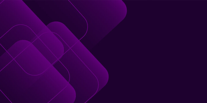 Dark Purple Abstract Geometric Background with Transparent Overlapping Rounded Squares