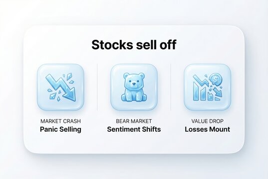 Market downturn analysis showcasing market crash panic selling, bear market sentiment shifts, and value drop losses mount illustrating financial instability concepts