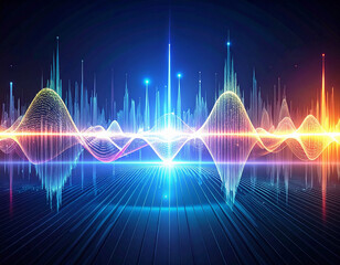 Fototapeta premium カラフルな抽象的なサウンドウェーブ / Colorful Abstract Sound Wave