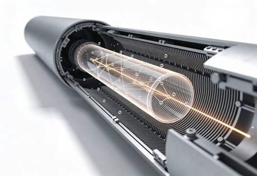 Intricate visualization of a technology driven system showcasing advanced connectivity elements within a sleek cylindrical structure representing innovation and precision engineering