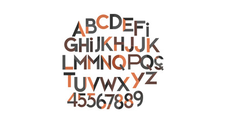 Fototapeta premium Colorful Alphabet Letters and Numbers.