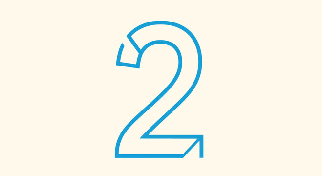 Large Blue Number Two Symbol.