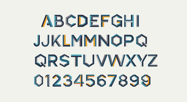 Multicolored Alphabet Letters and Numbers 1.