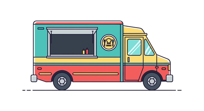 Colorful Food Truck Illustration.