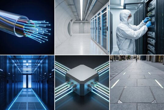 Advanced optical fiber technology showcased through vivid light interactions in a cutting edge data center emphasizing innovation digital infrastructure security automation