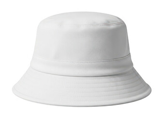 Fototapeta premium A white bucket hat with eyelet holes isolated on transparent background