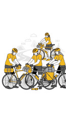 Obraz premium Adventure Cyclists Embarking On A Scenic Journey Together