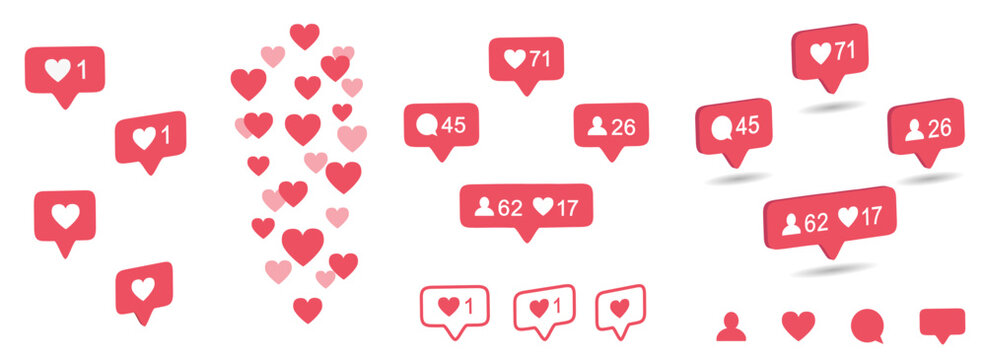 like icon. like set. like vector. like button	
