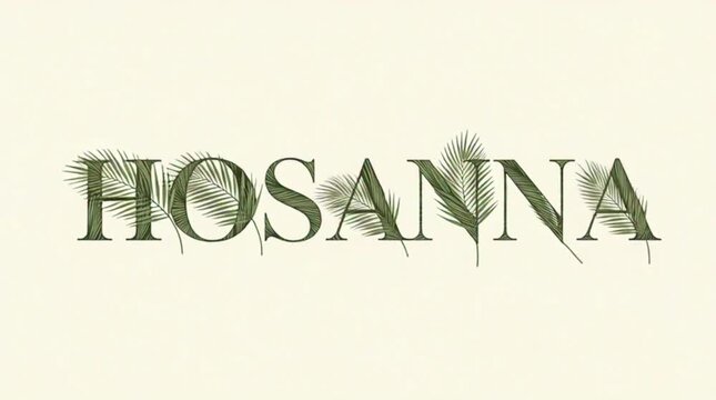 The huge word "Hosanna" with palm leaves incorporated into the letters is a clean typographic emphasis poster