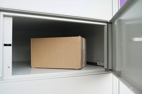 Shipped box inside locker 