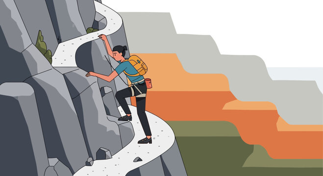 Alpine Ascender Reaching New Heights On Scenic Mountain Trail