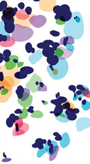 Fototapeta premium An abstract composition of layered organic shapes and amorphous blobs in a vibrant and playful color palette creating a dynamic artistic backdrop