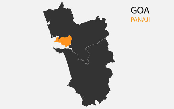 goa png map with capital, indian union territory goa Goa panaji map