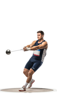 Athlete Demonstrates Hammer Throw Technique Focused On Power And Precision