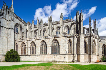 Fototapeta premium Saint-Corentin Cathedral Quimper, Brittany: Majestic French Gothic Exterior