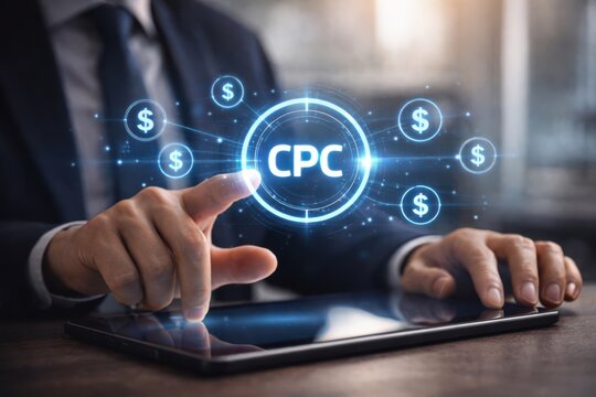 Cost Per Click Advertising and Digital Marketing Pricing Strategy with CPC Optimization Concept