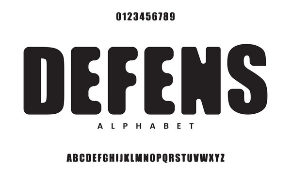 Defens Bold Heavy Rounded Display Font Alphabet for Sport Poster Gaming Logo and Masculine Branding