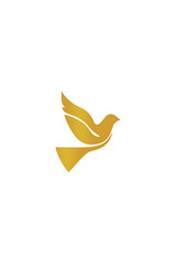 Fototapeta premium Abstract logo of a flying dove with a hidden smile curve modern geometric design minimalist and stylish suitable for a foreign students community web app brand bold and