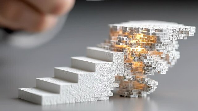 Precision placement of structural layer illustrating how small mindset upgrades scale into complex capability systems