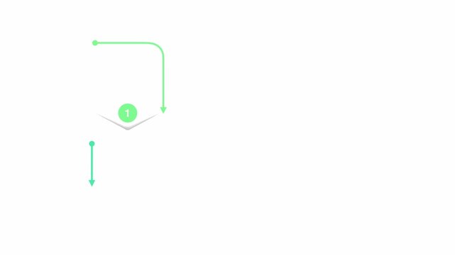 animated video of business infographics white shape with multi color label 6 and 8 steps for workflow, presentation, 4k animation