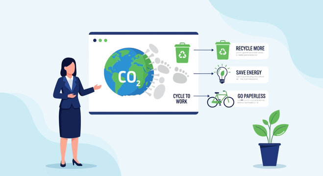 Corporate Sustainability Education Presentation For Global Carbon Footprint Reduction