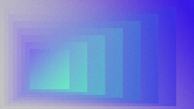 Grainy gradient abstract background with nested translucent rectangles, cool blue-purple-teal color palette, textured noise effect.