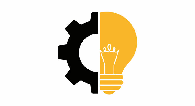 Conceptual illustration depicting synergy of innovation and mechanics for problem-solving