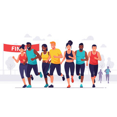 Fototapeta premium Diverse Group Effort Towards Fitness And Healthy Living