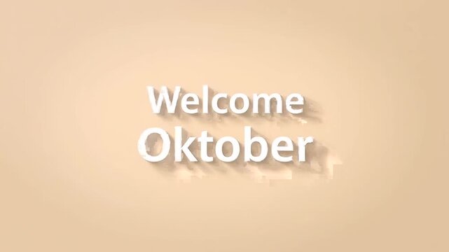 Modern animated greeting graphic for the fall season, showcasing a stylized 3D text design on a soft beige background, perfect for video openers