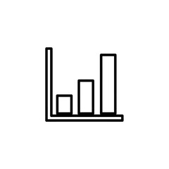 Obraz premium Simple Black and White Bar Graph Icon for Data Visualization and Analytics