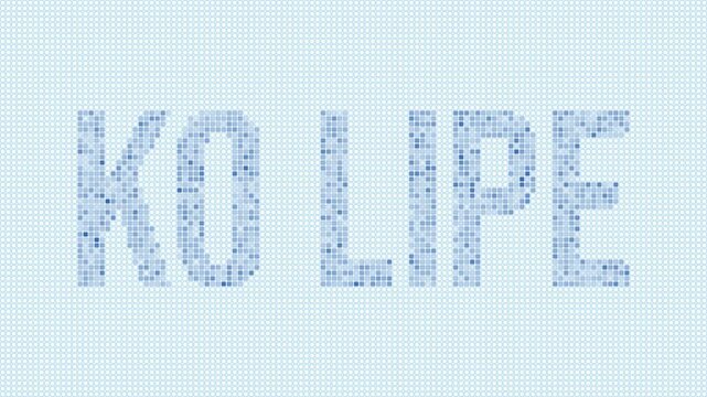 Ko Lipe dotted map animation. Digital style shape of the island. Ko Lipe shape and title blue dots appear with flickering effect. Thailand. Modern Intro, outro, title, logo video.