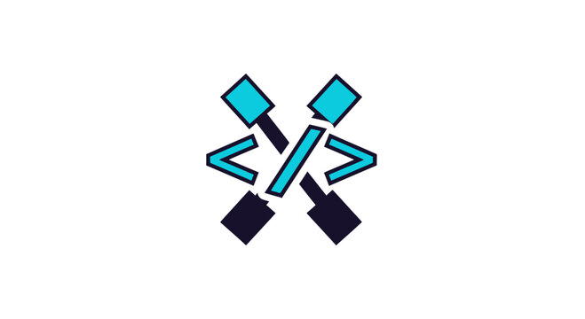 Abstract Coding Symbol Vector Graphics For Digital Development