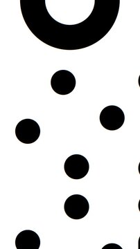 Abstract black geometric shape pattern scrolling in motion on white minimal background