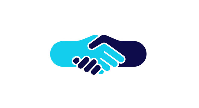 Abstract Handshake Logo Design Representing Partnership And Agreement
