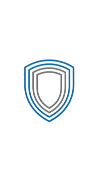 Abstract Shield Icon Represents Security And Protection Modern Minimalist Design