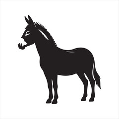 Fototapeta premium donkey vector silhouette clip art logo design concept illustration idea