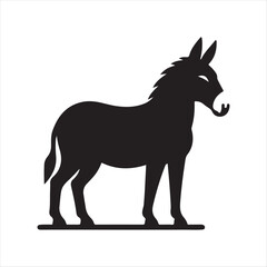 Fototapeta premium donkey vector silhouette clip art logo design concept illustration idea