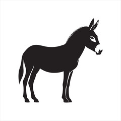 Fototapeta premium donkey vector silhouette clip art logo design concept illustration idea