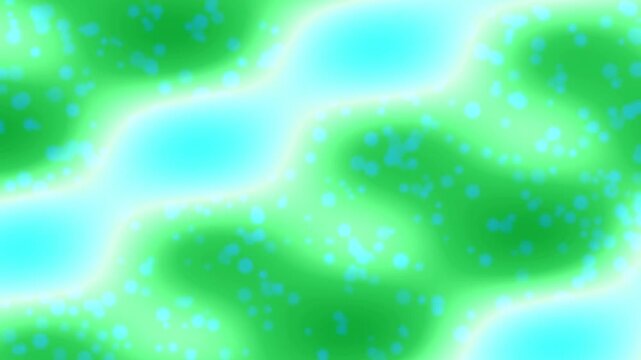 Vibrant abstract background with glowing green and blue particles