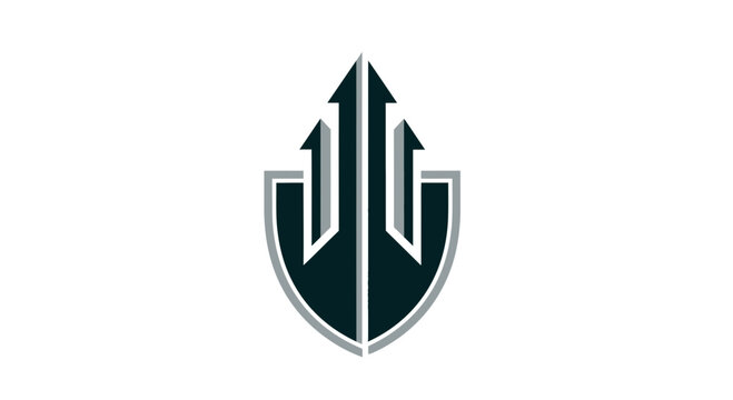 Ascending Arrows Shield Logo For Business Growth And Security