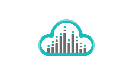 Obraz premium Cloud Analytics Data Visualization Icon For Digital Trends