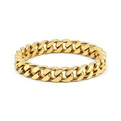 Obraz premium Golden chain bracelet isolated on white background