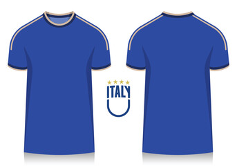 Obraz premium Soccer jersey or football kit template design for Italy national football team. Soccer shirt icon for football world tournament in 2026. Front and back view soccer jersey mockup. 