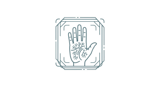 Futuristic Palm Reading Icon Digital Abstract Concept Art