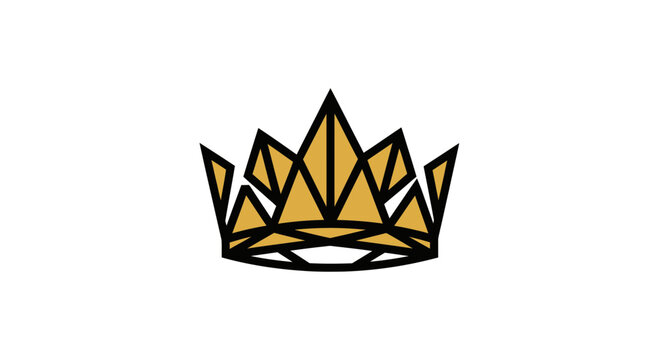 Geometric Crown Emblem Royalty Luxury Symbol