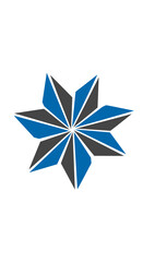 Obraz premium Geometric Starburst Design With Sharp Edges And Vibrant Blue Accents