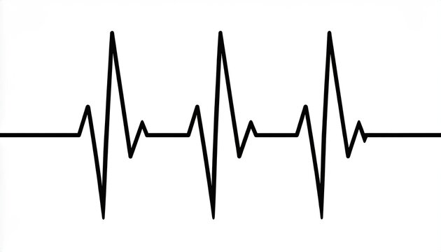Black and white image of a heart rhythm line