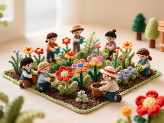 Naklejka premium Crochet Pride Garden of Identity