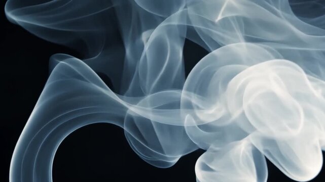 Elegant White Smoke Dancing Gracefully Against a Dark Background